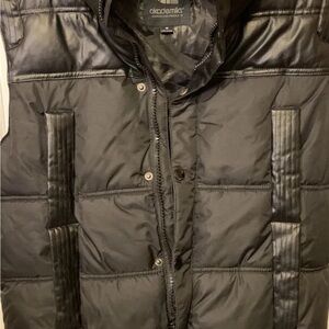 Akademiks Mens Sz M Sleeveless Nylon Puffer Vest Full Zip Jacket Black